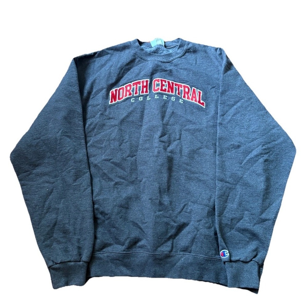 Vintage Champion North Central College Crewneck Men's XL Gray Red